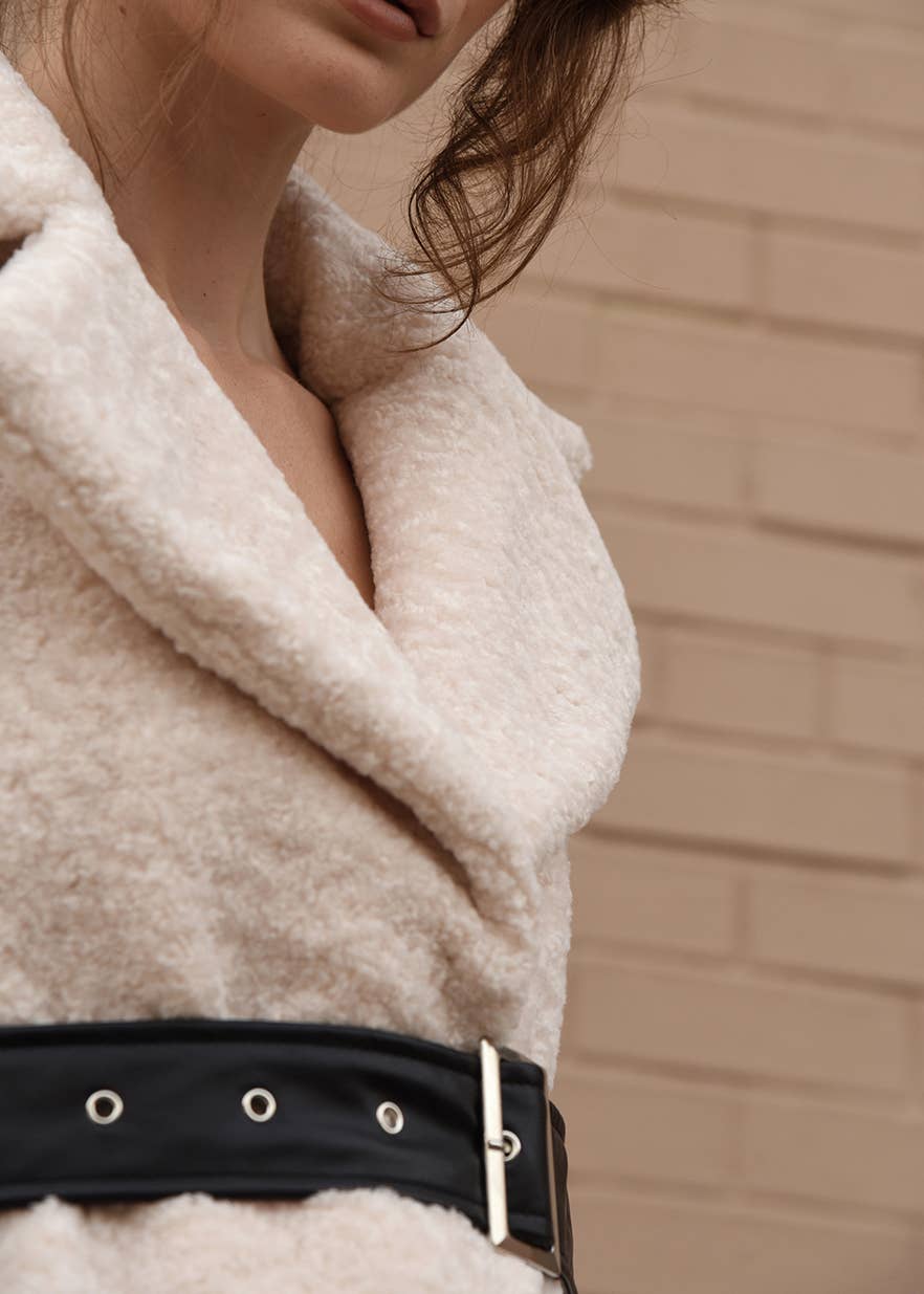 Type Alpha - Wholesale Jacket - Women's - Faux Fur Jacket with Belt2