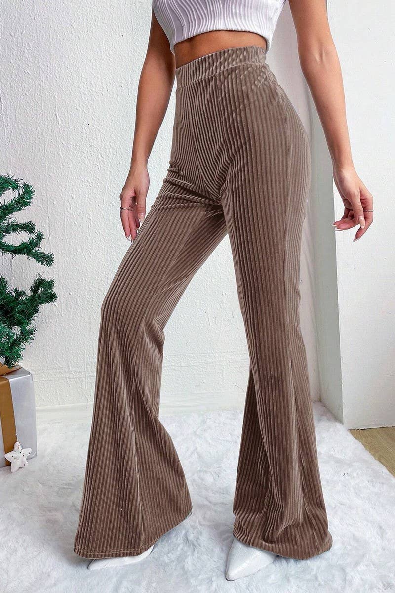 NINEXIS - Wholesale Pants - Women's - CWBLP2056_HIGH WAIST CORDUROY FLARE WIDE LEG SWEATPANTS7