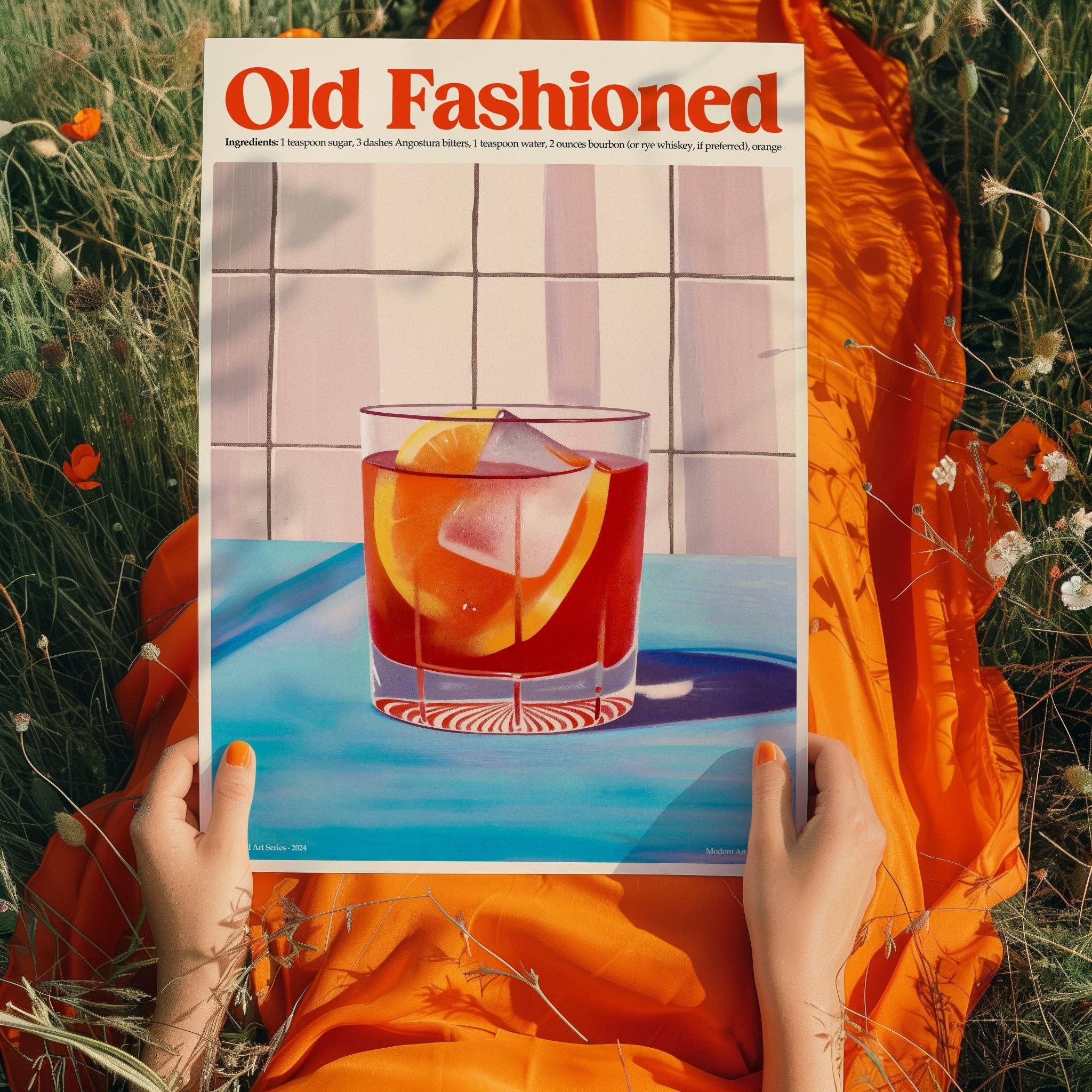 Moonshine Prints - Wholesale Art Print - Old Fashioned Cocktail Print2