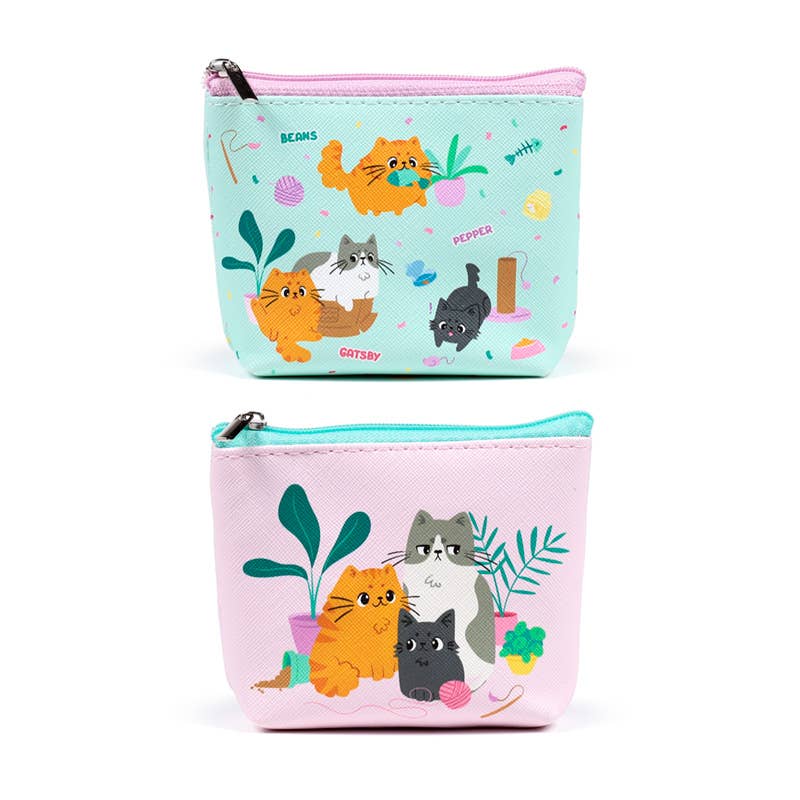 Puckator Ltd – wholesale Coin purse – Unisex – Beans & Co Cats PVC Purse1
