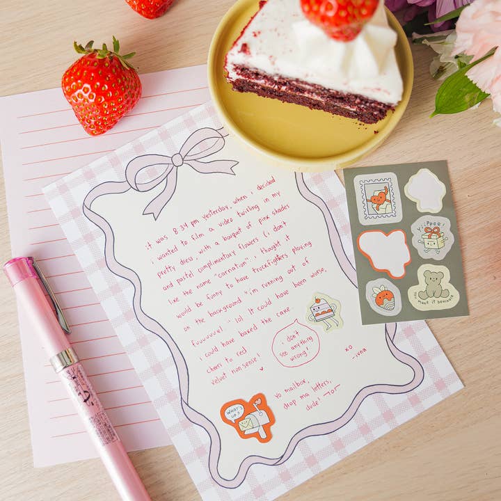 Ivna Lins - Wholesale Stationery/Notecard Set - Sweetheart Letter Writing Set with Stickers, Envelope3