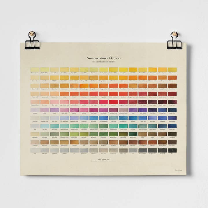 Nomenclature of Colors Fine Art Print for wholesale by Roomytown Inc