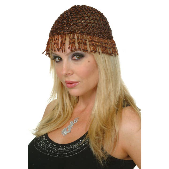 Western Fashion – Großhandel Fashion-Stirnband – Damen – Perlenkappe - Kurze Fransen3