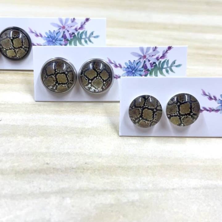 Snakeskin Print Studs for wholesale by Only Once Originals