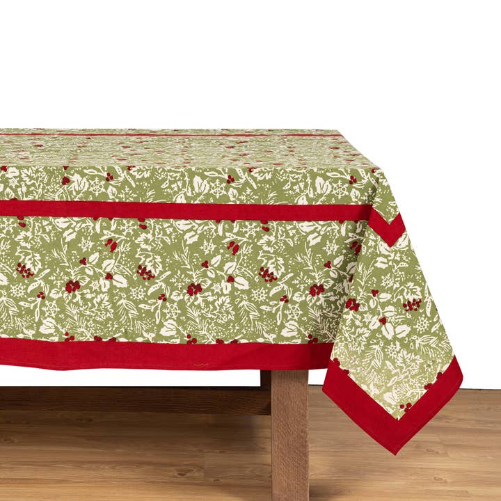 Couleur Nature - Wholesale Tablecloth - Baies de Houx Red & Green Tablecloth7