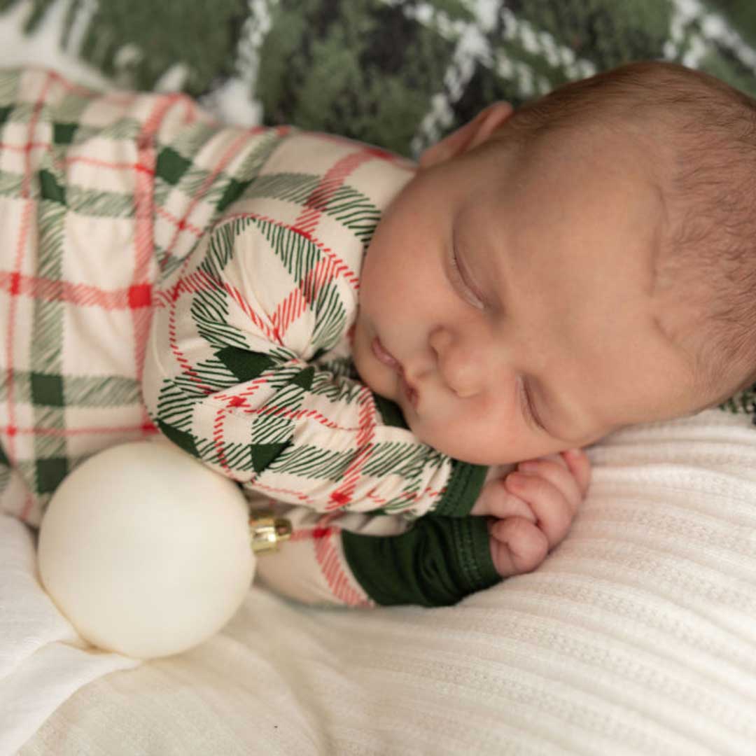 Dolly Lana - Wholesale Sleepsuit - Baby - Zippered Footie in Christmas Plaid2