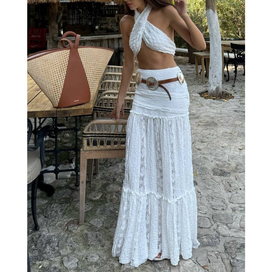 White Lace Maxi Skirt for wholesale on Faire1