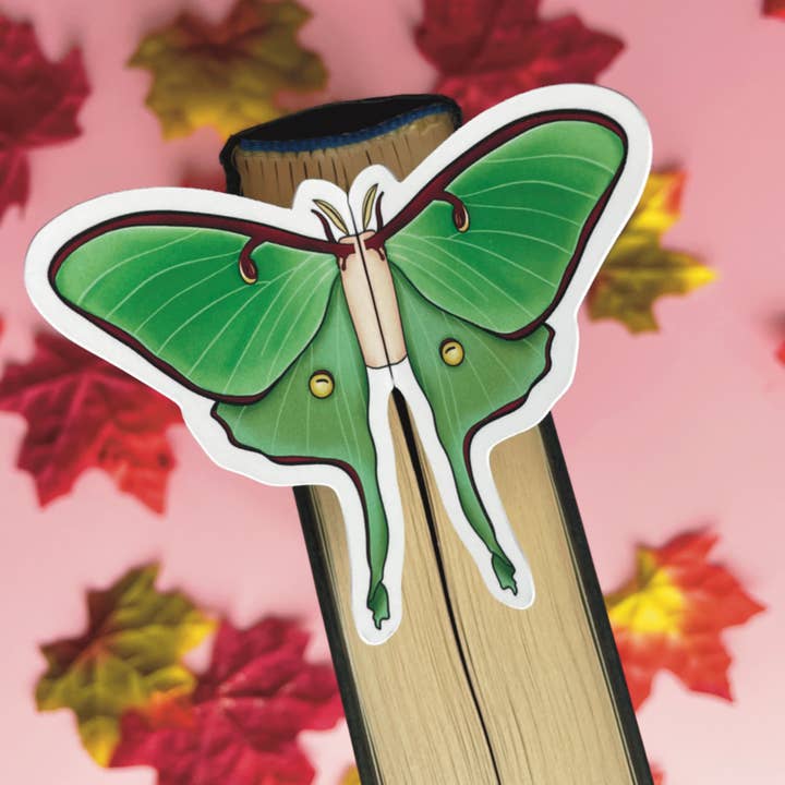 Luna Moth Fantasy Reading Cottagecore Vibes Bookmark for wholesale by The Peachy Polka Dot