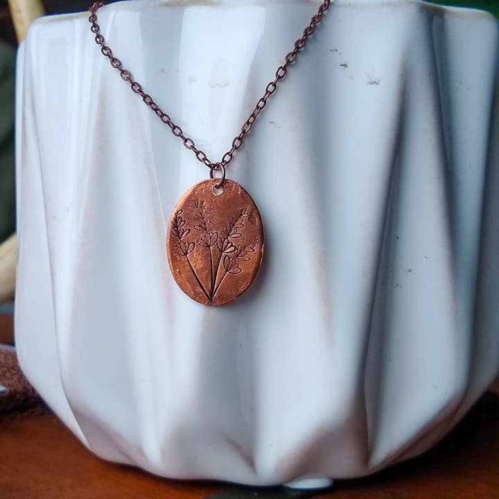 Lavender Oval Pendant Necklace for wholesale by Little Wander Shop