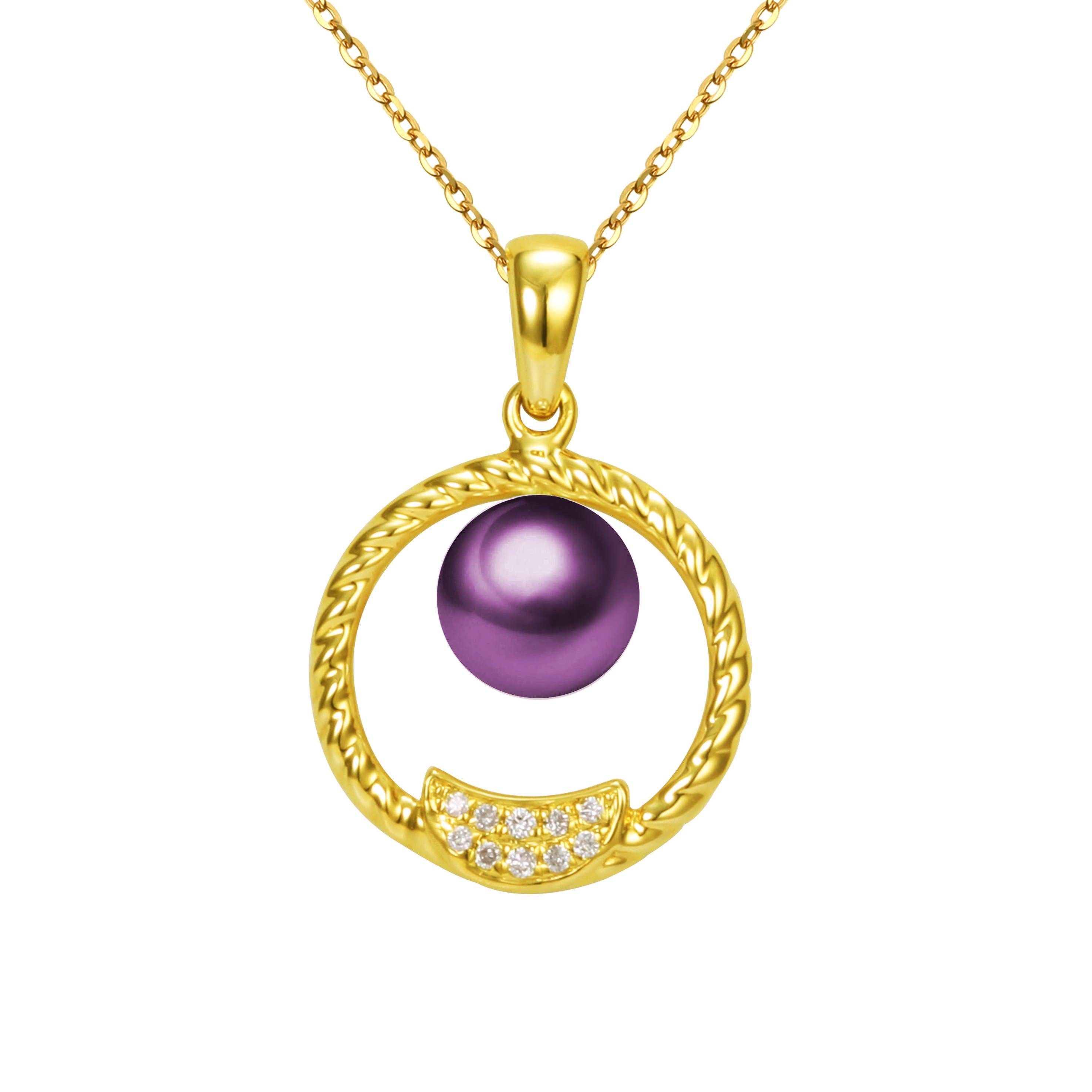 Timeless Pearl - Wholesale Pendant/Charm Necklace - G18K Diamond & Pearl Circle Pendant4