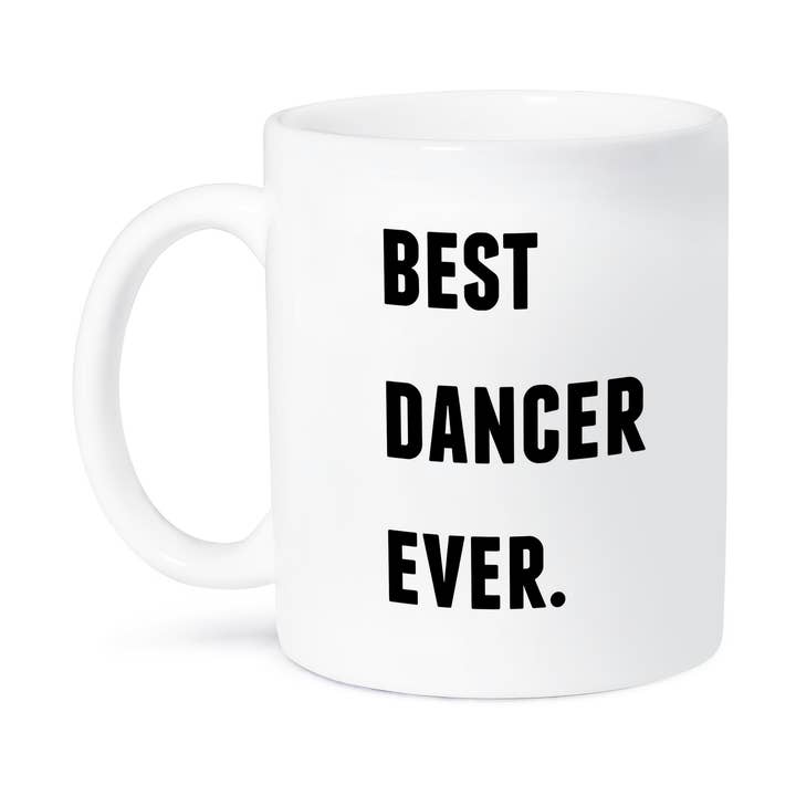 3dRose, Melhor Dançarino de Sempre, Letras Pretas em Fundo Branco, Caneca por atacado de 3dRose