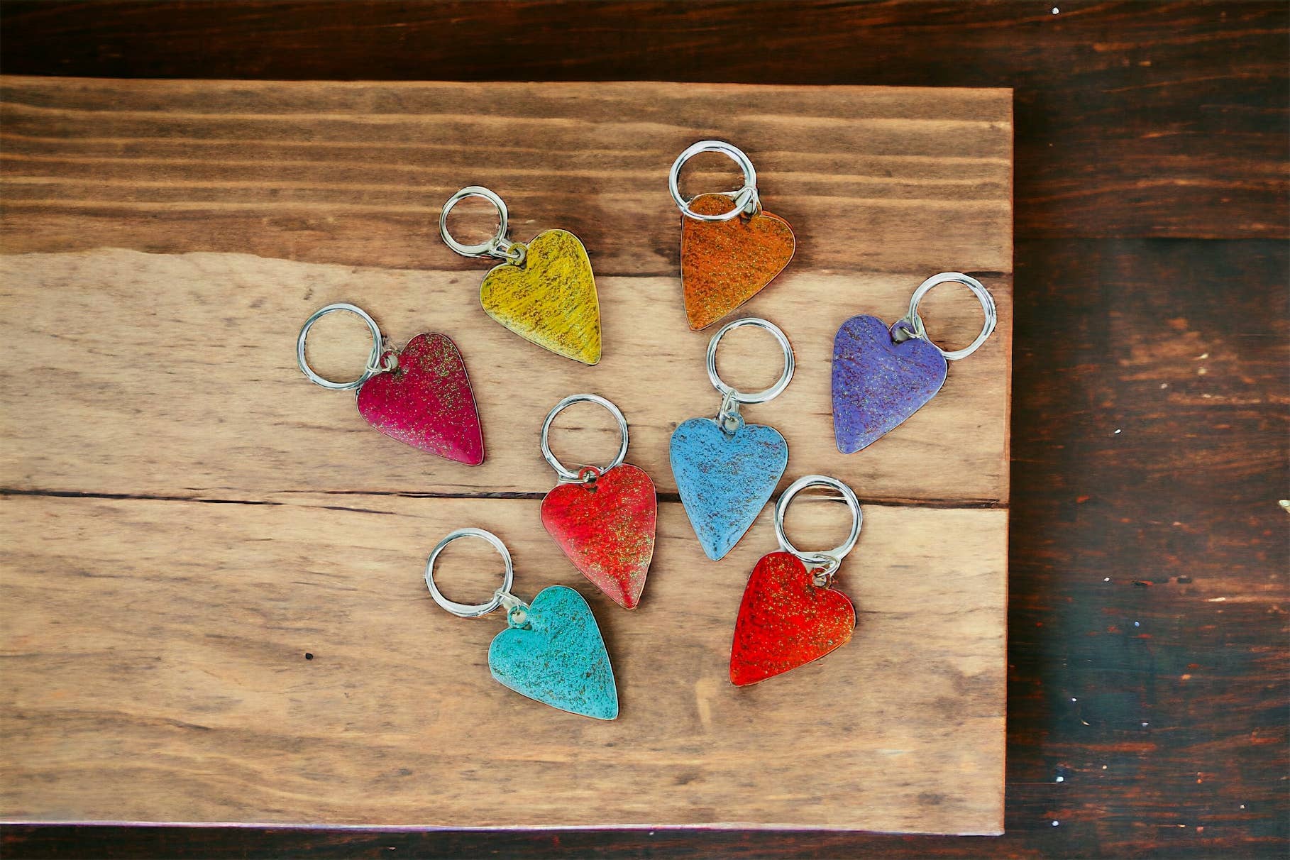 Whimsies - Wholesale Keychain - Unisex - Heart Keychain metal art accessories Valentines recycle USA2