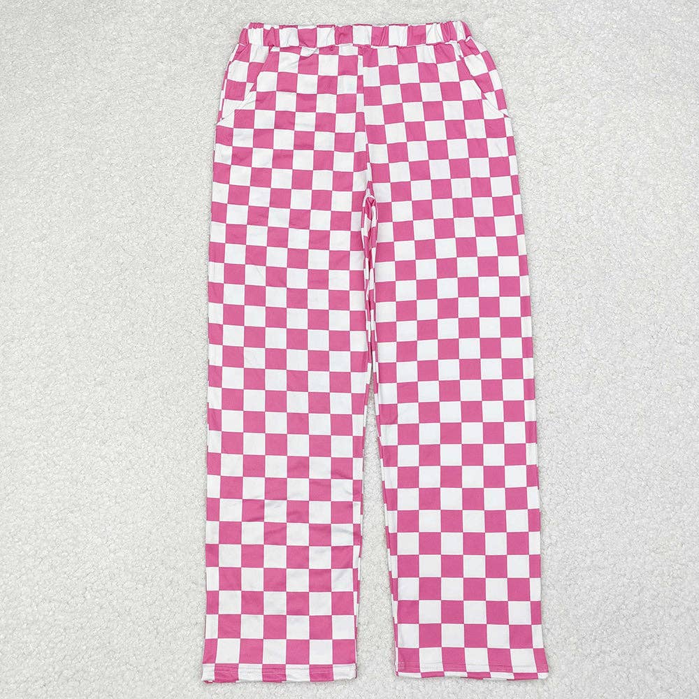 Wholesale Adult Women Pink Checkered Bottom Pants for your store