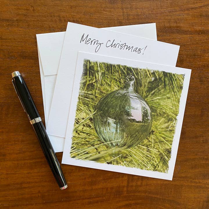 Tarjeta de felicitación en blanco con adornos para venta al por mayor de Whispered Light Greeting Cards