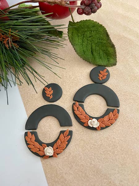 Midnight Floral Hoops for wholesale by Everything Ky and I