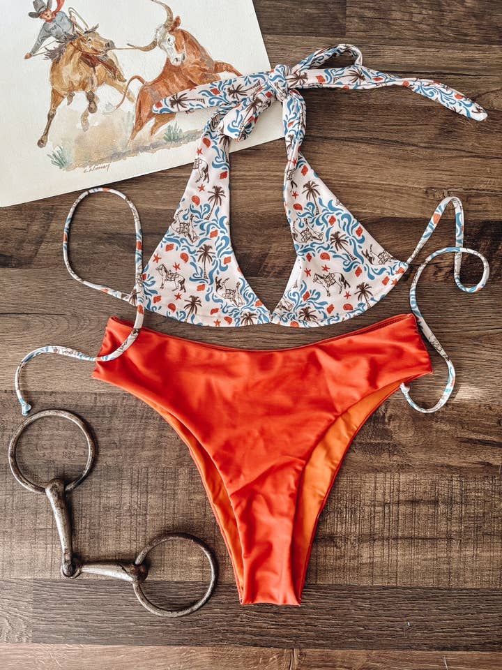 Bikini Beach Horse de dos piezas con top halter para mujer para venta al por mayor de The Little Western Brand