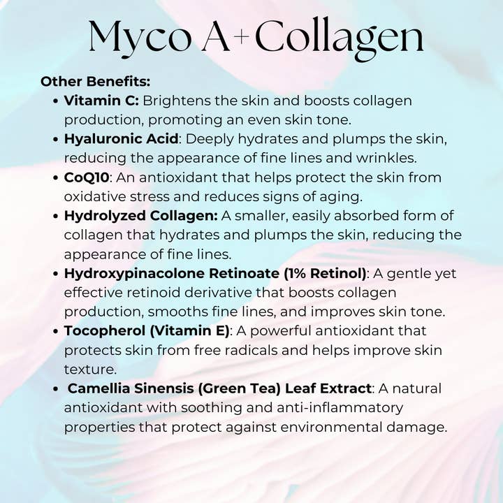 Glowshroom Apothecary - Wholesale Facial Serum/Concentrate - Myco-A + Collagen – Mushroom, 1% Retinol & Collagen Serum9