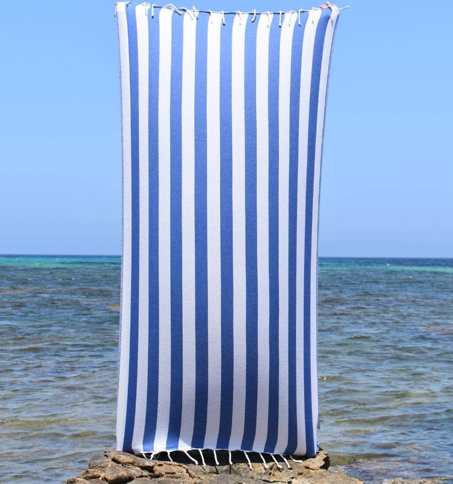 Fouta Tunisia - Vendita all'ingrosso Telo mare - Fouta Alaska con righe verticali eleganti14
