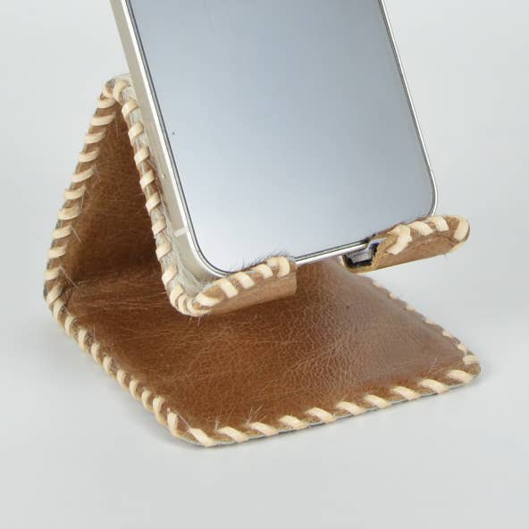 Mobile Phone Dock Stand Hairon Leather for wholesale by STUDIO CALEIDOSCOPE