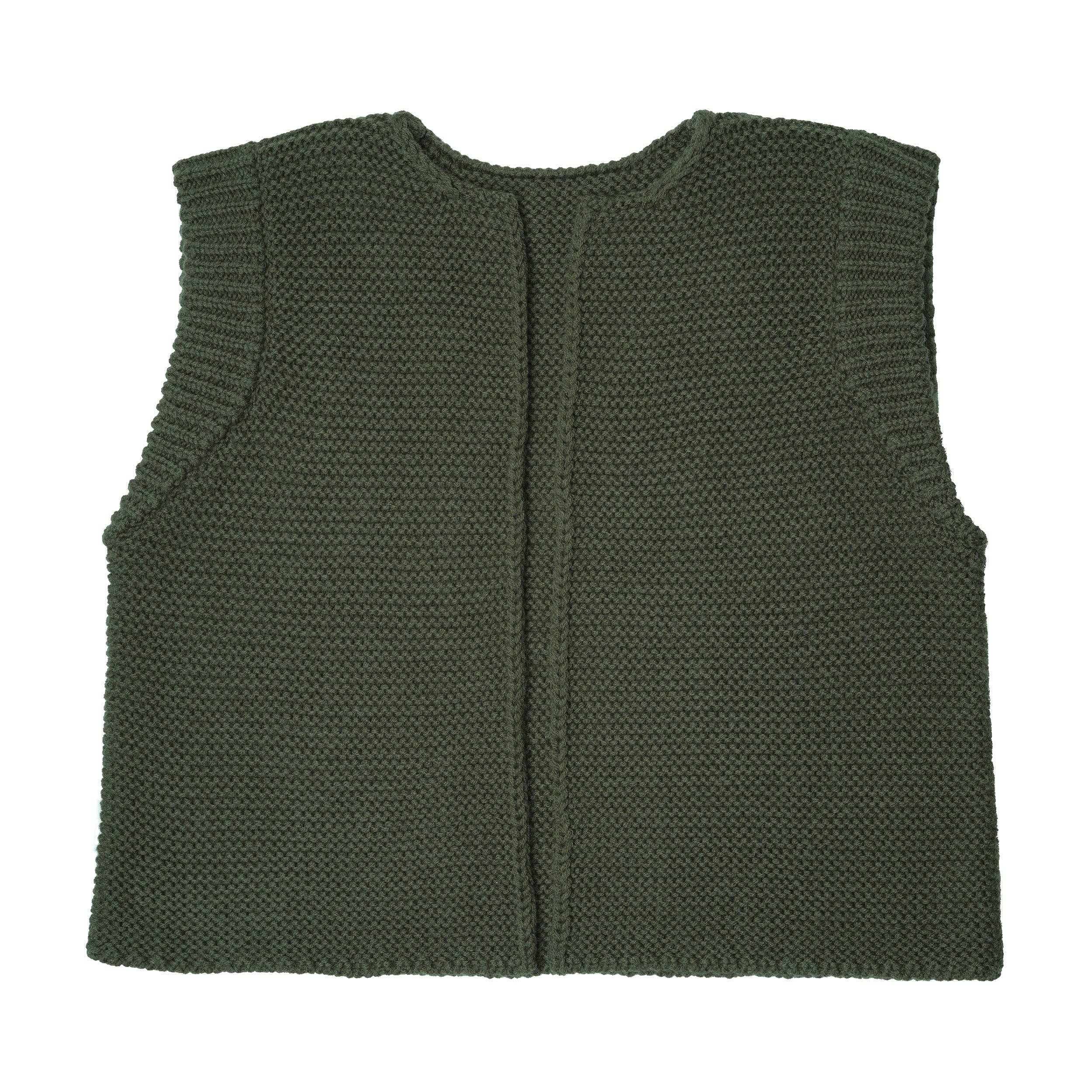 Somerville Scarves – wholesale Outerwear Vest - Women’s – Khaki Merino Knitted Waistcoat1