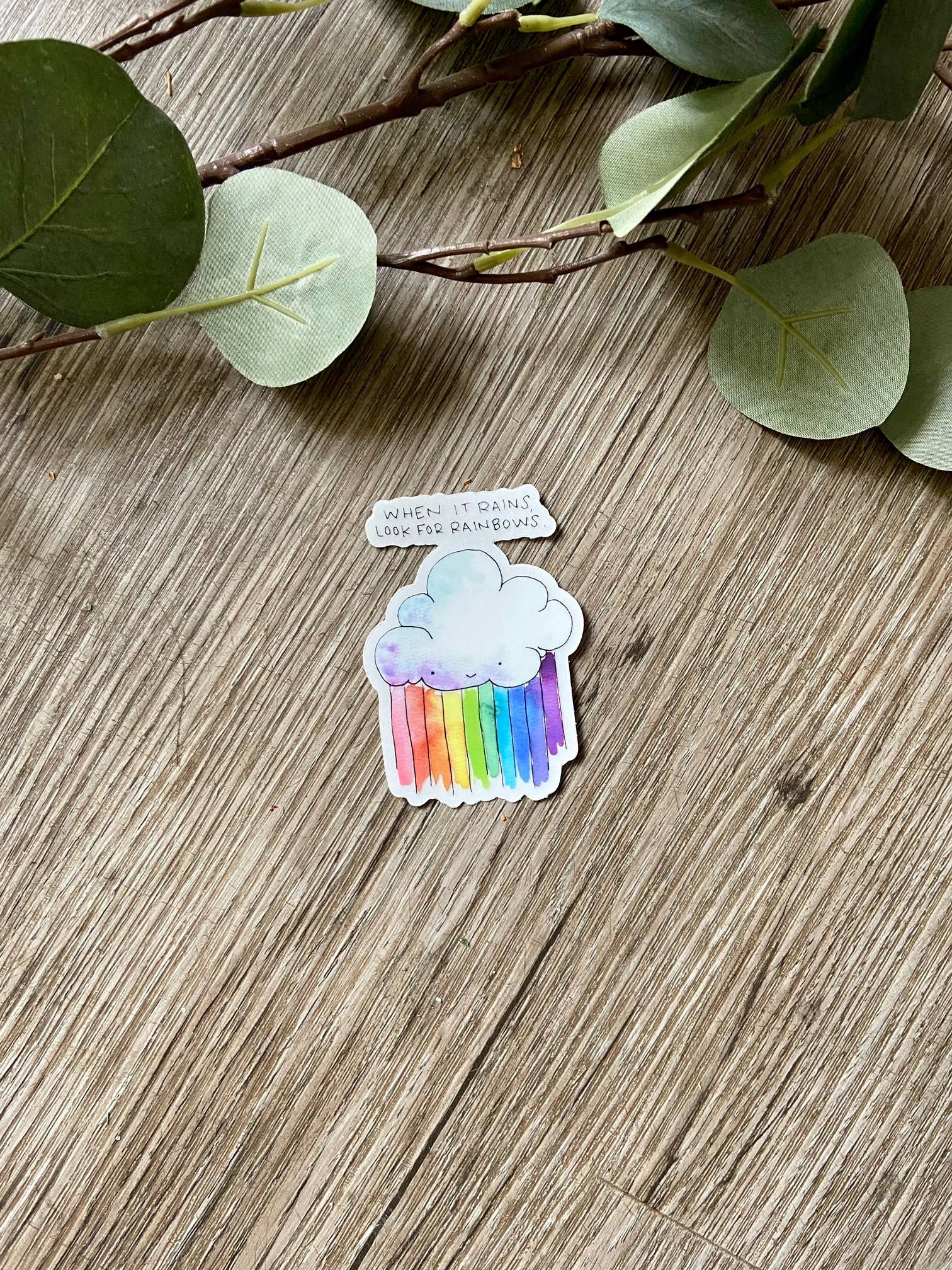 Ink + Splash - Wholesale Sticker - Sticker - When it Rains Rainbow Clear Vinyl Sticker1