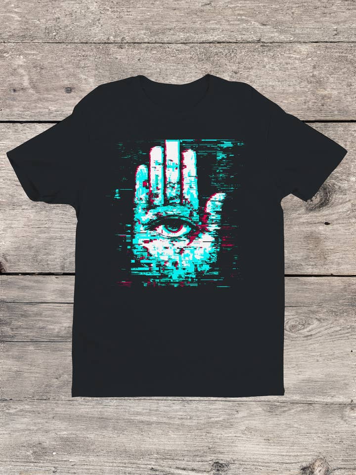 Glitch Vision: Digital Eye Art Men's T-shirt for wholesale by Swift Retail