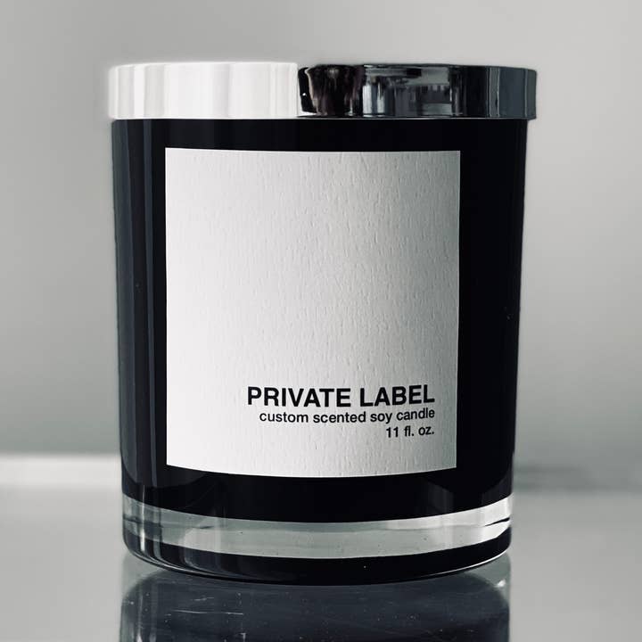 Atelier 880 - Wholesale Jar/Filled Candle - Luxury Candle Black Glass / Silver Lid Large 11 oz4