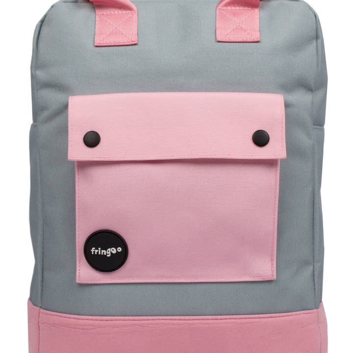 Pink and Grey Teen Backpack for wholesale by Fringoo Group Ltd