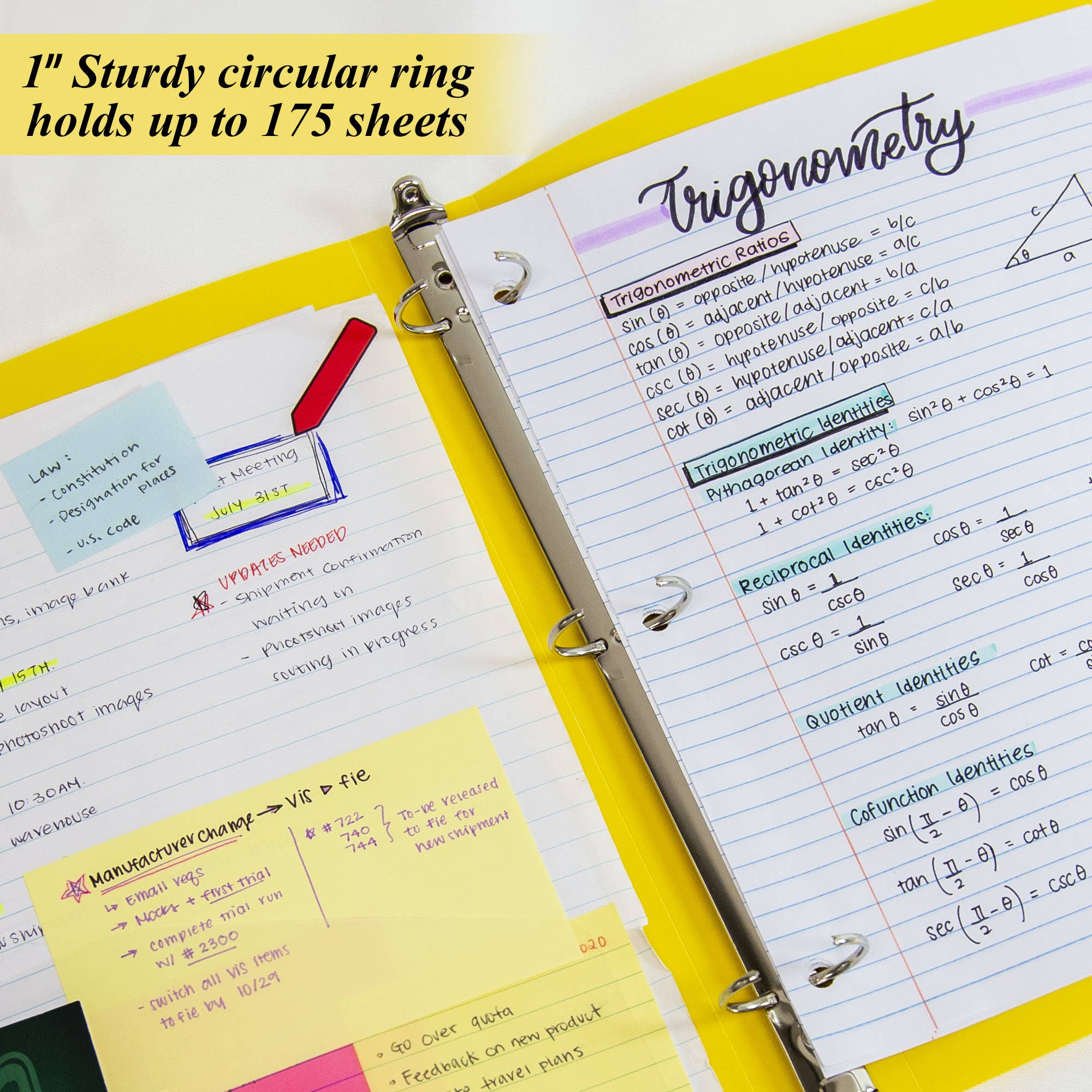 BAZIC Products - Wholesale Binder - 1" Swirl Poly 3-Ring Binder w/ Pocket3