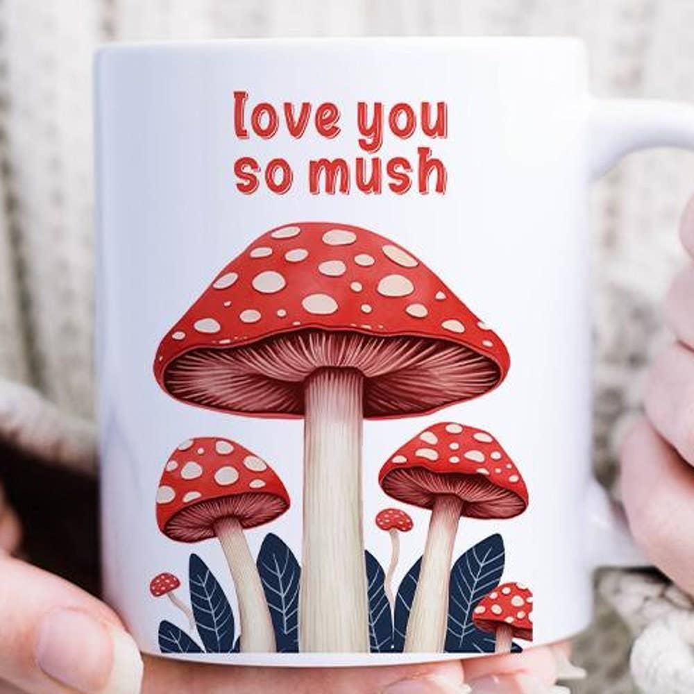 VenusArtsShop - Wholesale Coffee Mug - Mushroom Valentines Day Mug Love You So Mush Cute 10