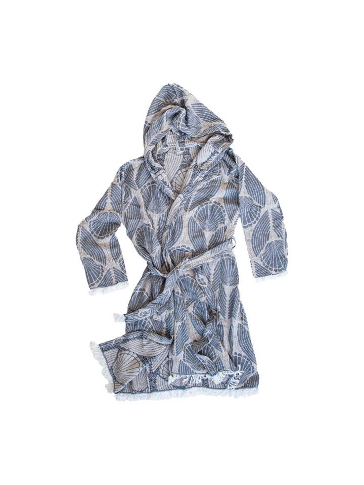 Buld&Co. – wholesale Morgonrock - Dam – Turkisk handduk jacquard badrock med huva, dubbelvikt strandkimono i 100 % bomull, gul-grön