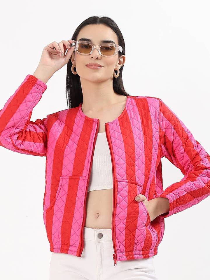 Cara Bomullsquiltad Jacka - Rosa för wholesale av Hi Handmade