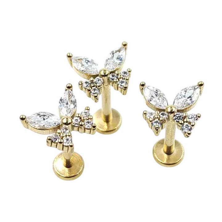 Piercing acciaio farfalla per la vendita all'ingrosso da parte di MYLENE ET FELIX