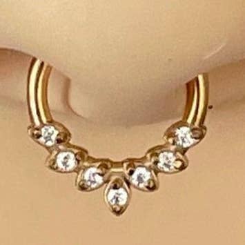 Elara Body Jewelry - Wholesale Nose Ring - Dainty Gold Septum Piercing (16G | 8mm | Surgical Steel | Rose Gold, Gold, Black or Silver)4