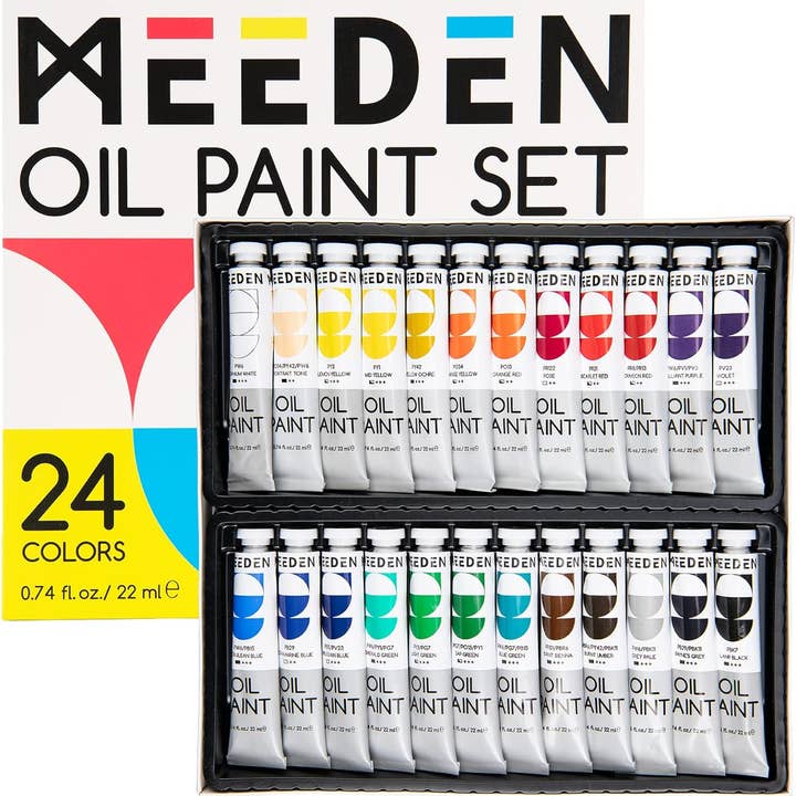 Pintar Art Supply - Wholesale Paint Set - MEEDEN Oil Paint Set, Non-Toxic 24 x 22ml/0.74oz Oil Paints for Canvas Painting
