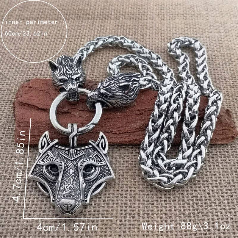 SALINA TRADING INC - Vente Colliers à pendentif - Collier Pendentif Tête de Loup Marteau de Thor Viking pour Homme2