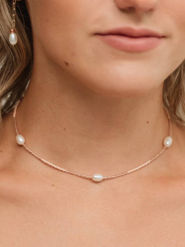 Colar de pérolas com contas Calista por atacado de Dainty & Daring