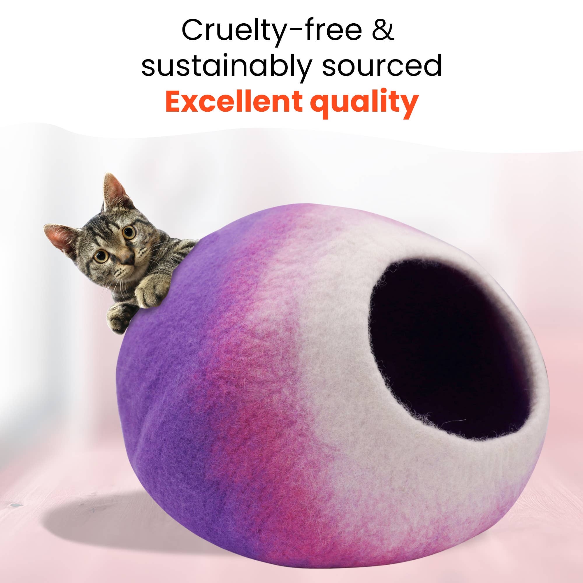 Lungta Imports – casota - Gato e cão por atacado – Caverna para Gatos de Lã Tingida à Mão / Cama e Casa Quente para Gatos24