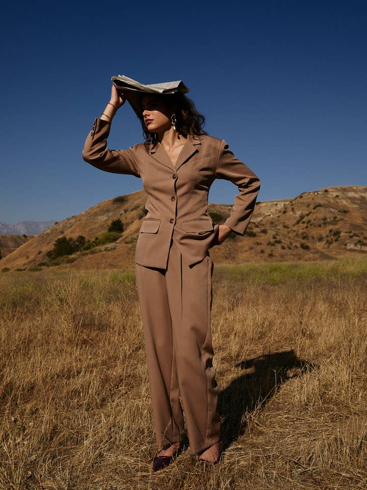 TAUPE PANTALONS DE COSTUME en vente sur Faire1