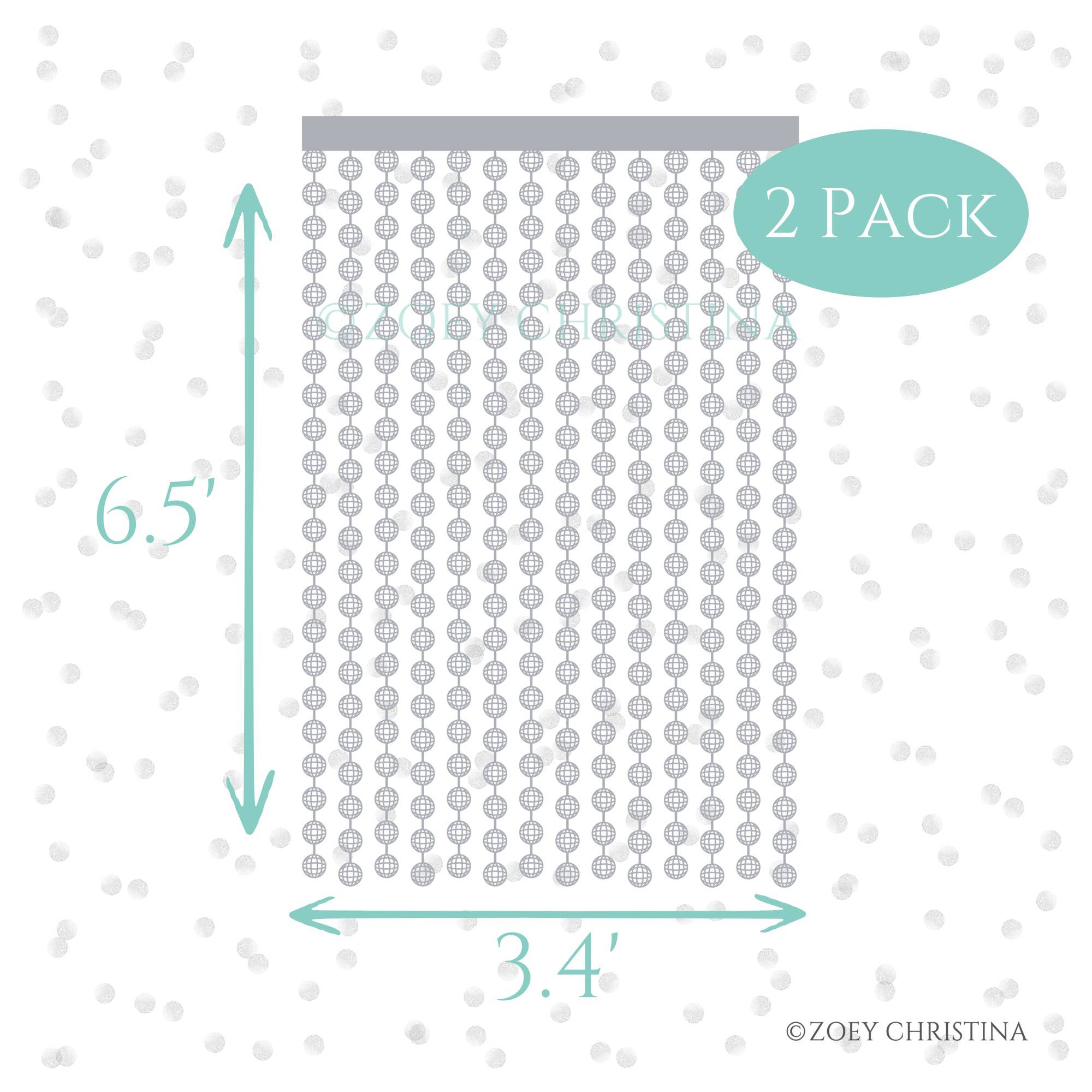 Zoey Christina – wholesale Decal – Party decorations – Disco Ball Foil Backdrop curtain - New Years Eve1