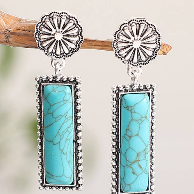 Silver Turquoise Western Earrings MOQ 5pcs SP235 for wholesale on Faire3