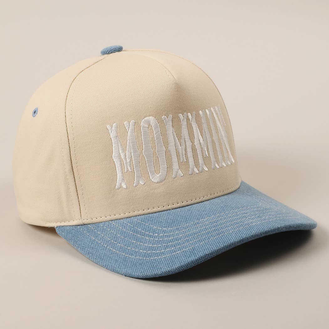 Fashion City – wholesale Trucker hat – Unisex – MOMMIN' Letter Embroidery Two-Tone Trucker Hat10