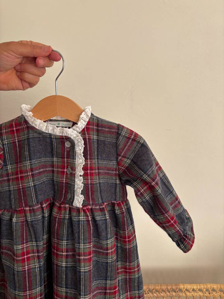 Maria Jasmim Baby & Child - Wholesale Sleepwear Set - Kids - Gray and Red Check Nightshirt1