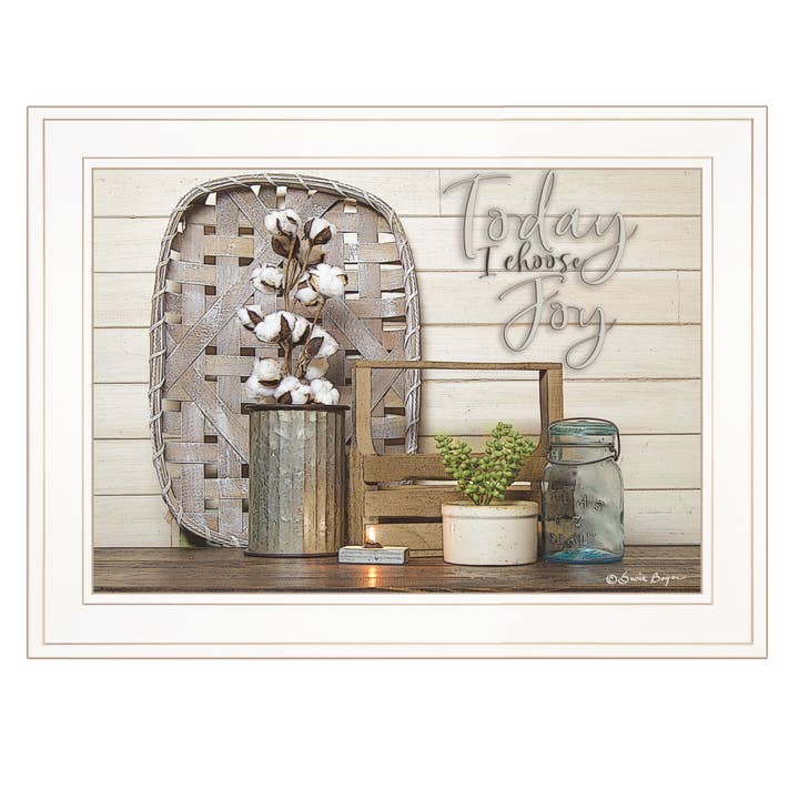 Trendy Decor 4U - Wholesale Art Print - "Today I Choose Joy" by Susan Boyer, Ready to Hang Framed