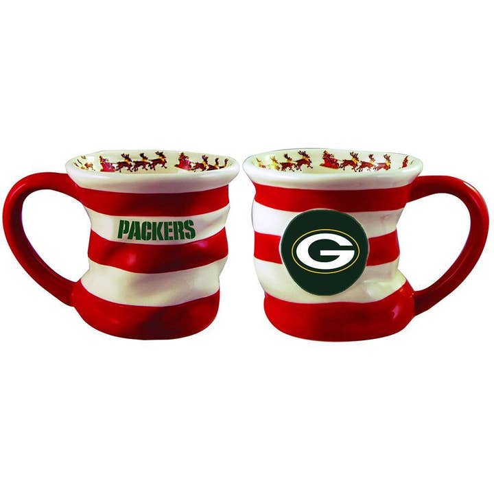 The Memory Company - Wholesale Coffee Mug - 18oz Holiday Stocking Mug, Green Bay Packers