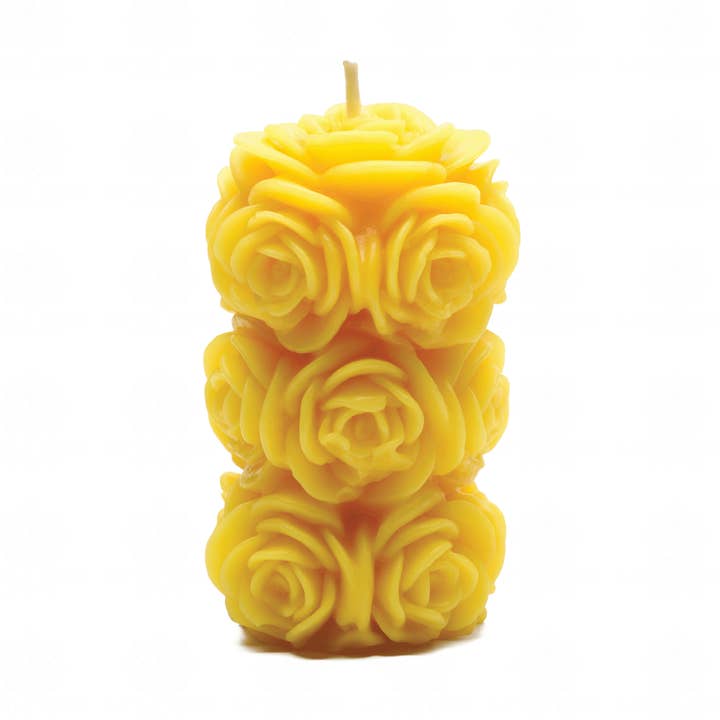 Rose Pillar | 100% Pure Beeswax Candle for wholesale by Little Bees Candles