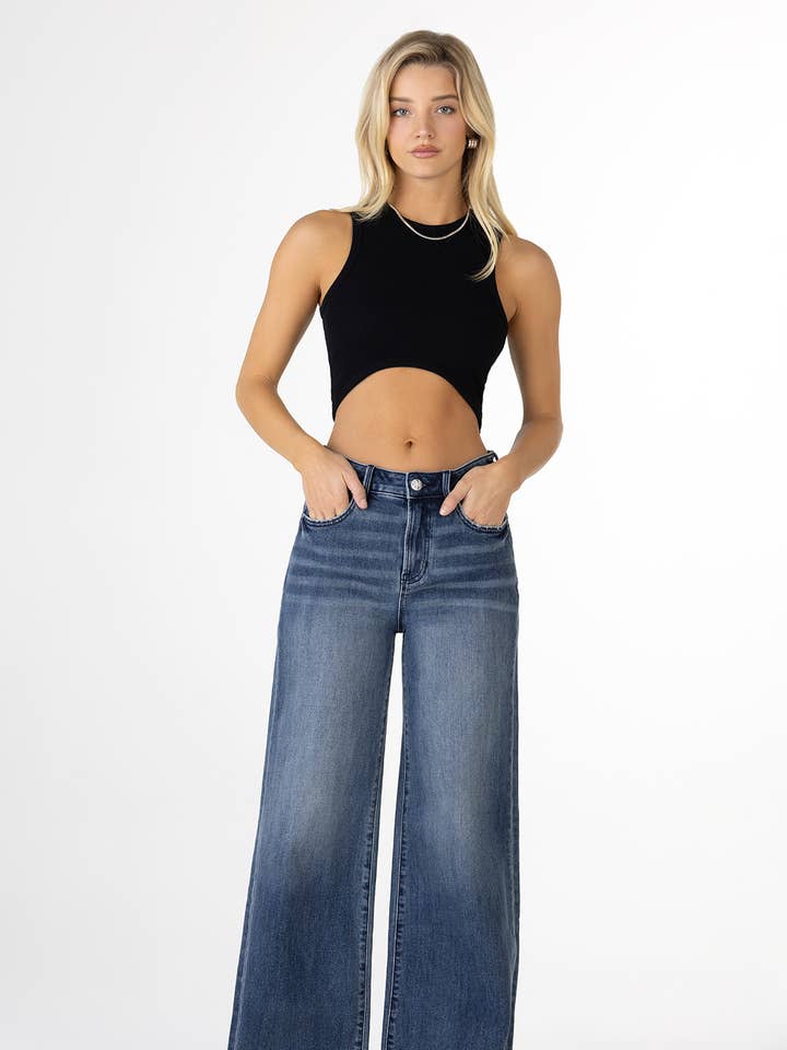 H2351EW2- HIGH RISE SUPER WIDE LEG JEANS for wholesale by Miss Me