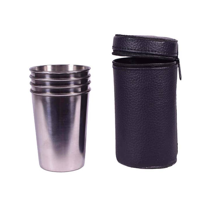 giftland - Wholesale Drinking Glass/Cup - Stainless Steel Cups Set/4