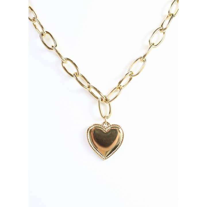 Caroline Hill - Wholesale Pendant/Charm Necklace - Derek Heart Necklace Gold