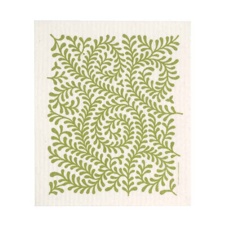 Swedish Dishcloth - Leaves-Green for wholesale by Cose Nuove
